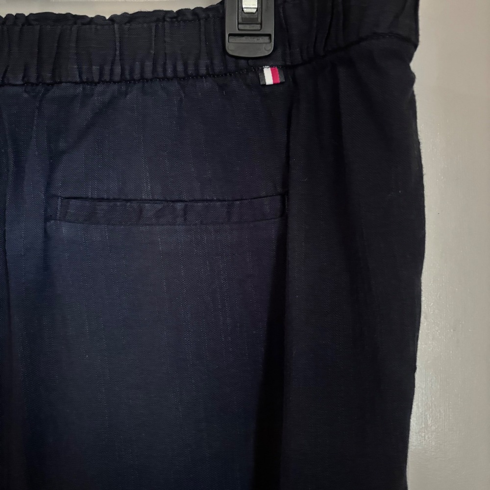 Tommy Hilfiger Womens Navy Blue Wide Leg Elastic Waist Pants XL Striped Trim - Picture 4 of 9